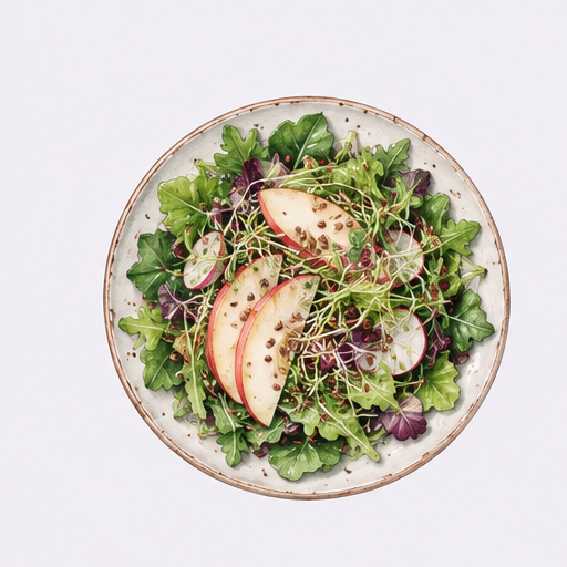 Ensalada crujiente con brotes