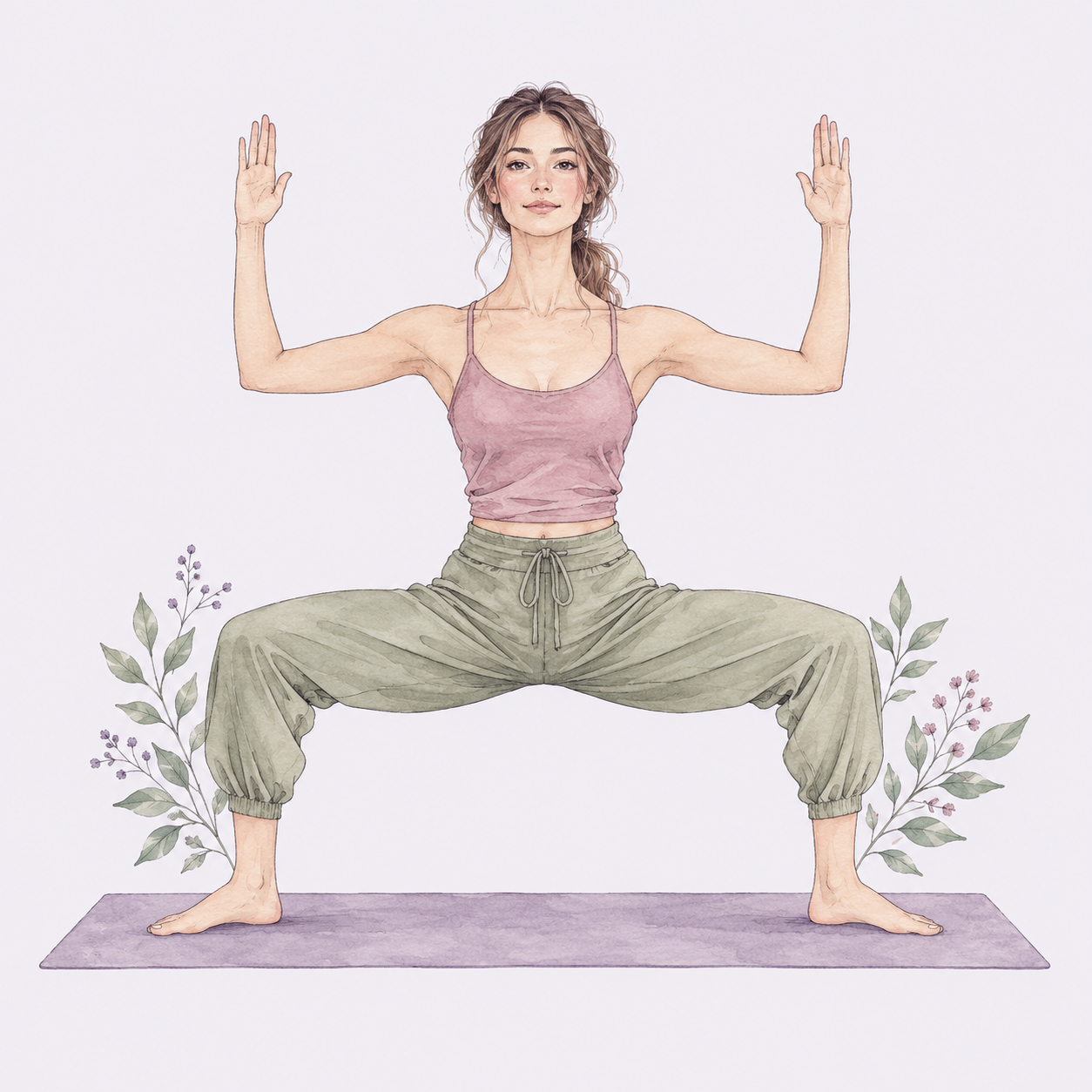 Postura de la diosa (utkata konasana)